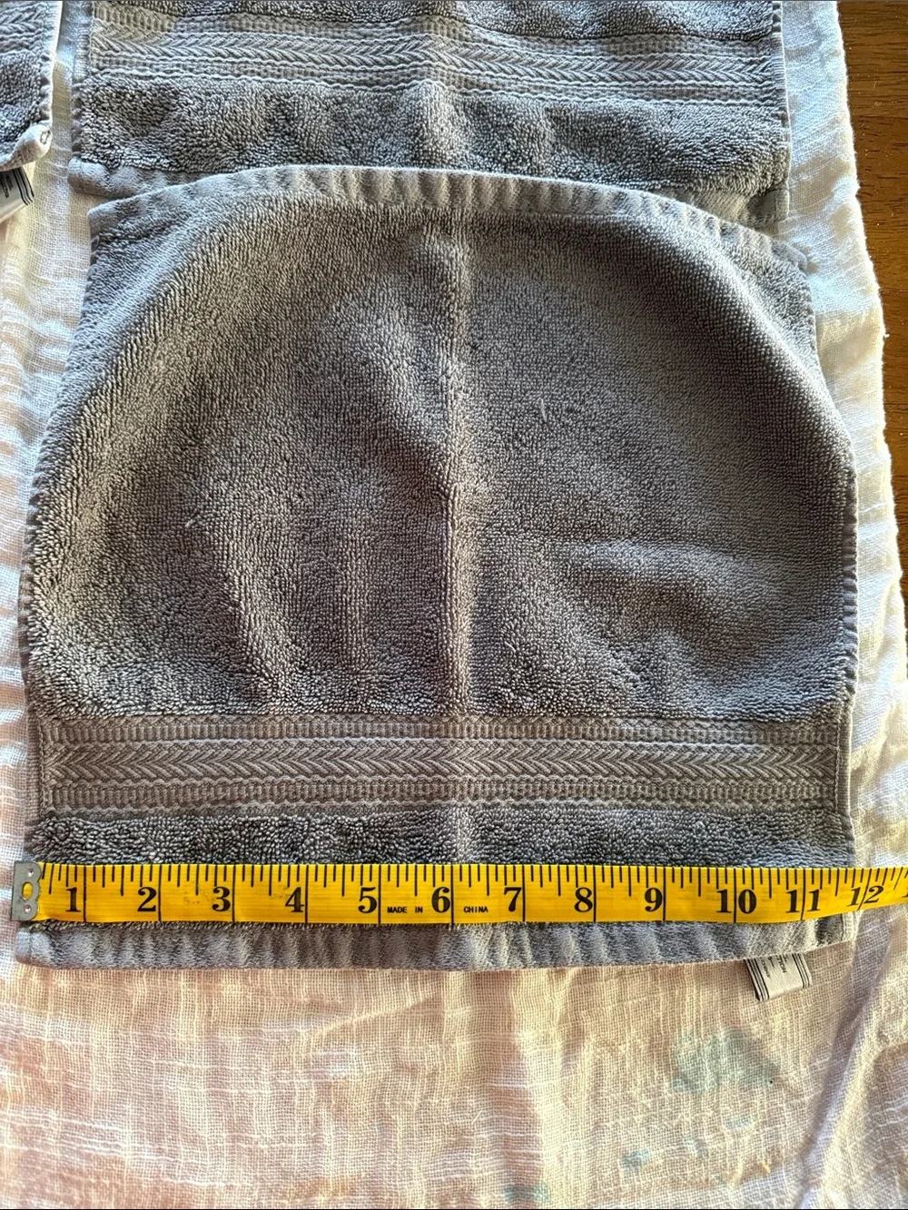 Set of 3 Hotel Collection Square Washcloth grey,12 Inch